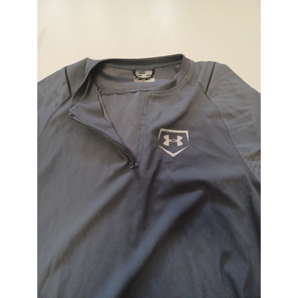 Under Armour Pullover 1/4 Zip Gray HeatGear Loose Short Sleeve Size M - Picture 2 of 6